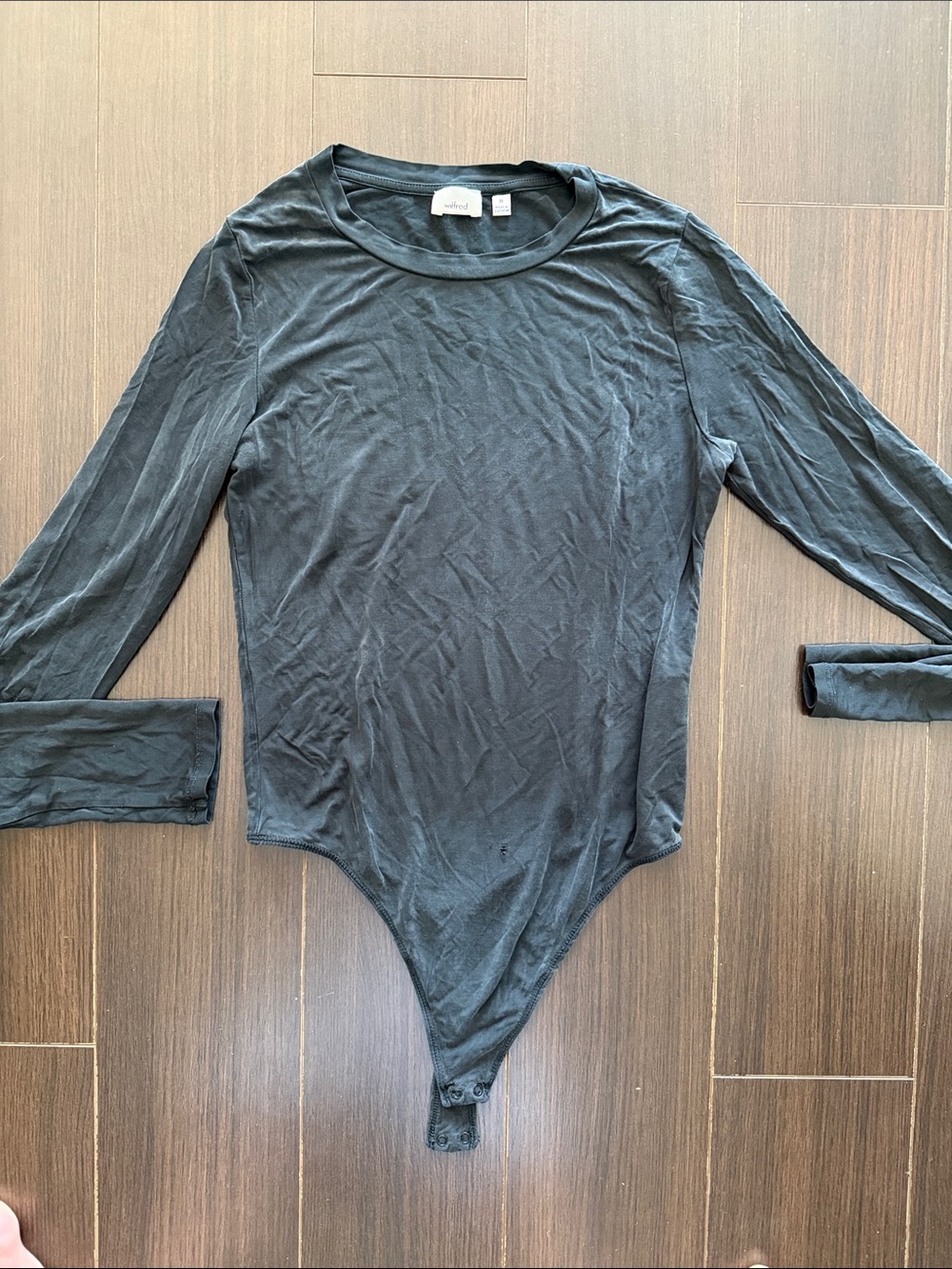 WILFRED Black Long-Sleeve Bodysuit Tee